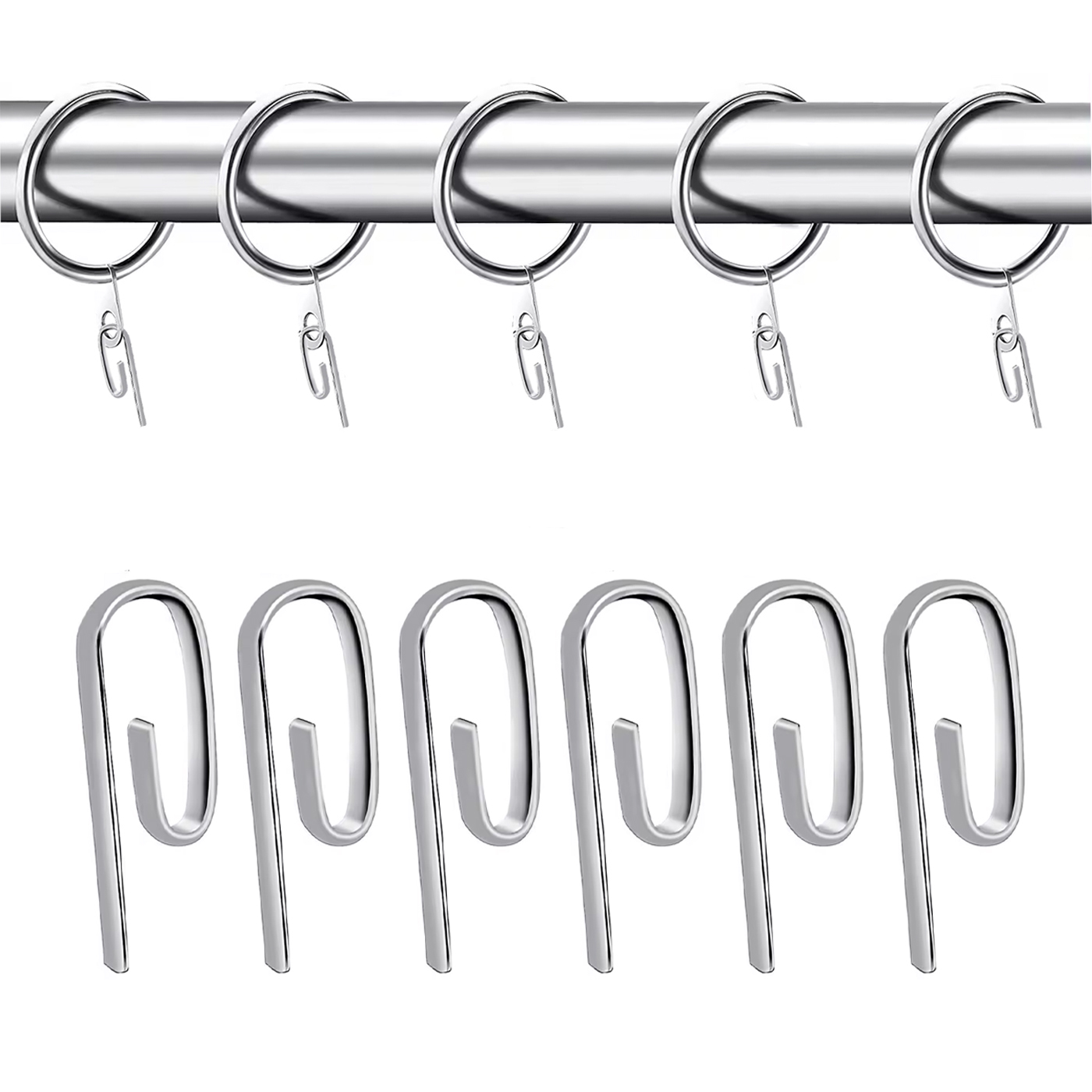 Ganchos de metal para cortina. Ganchos resistentes para Cortinas de Sistema de Riel, Sencilla Instalación.