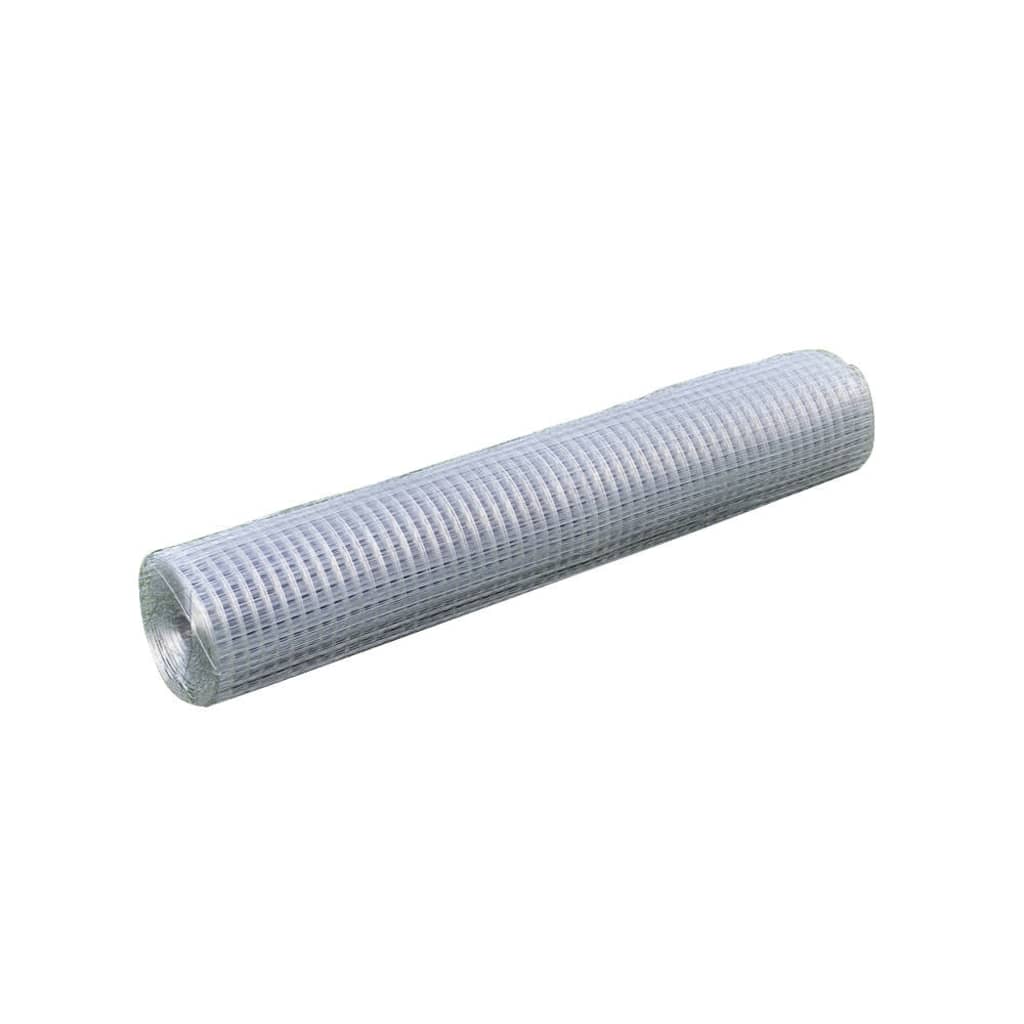 vidaXL Alambrada de gallinero acero galvanizado plateada 10x1 m