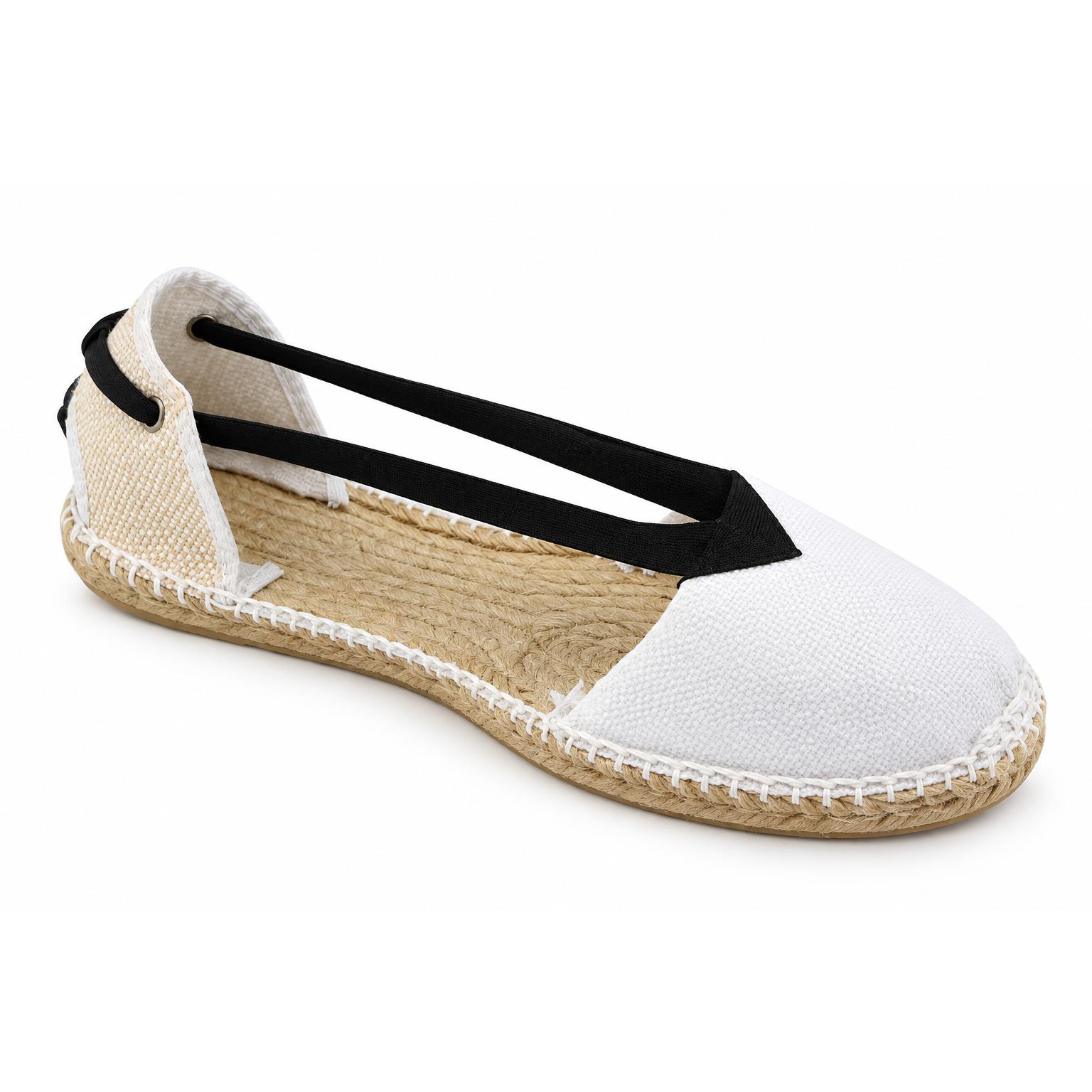 CALZADO ARTESANAL VALENCIANO CINTAS NEGRAS para Hombre y Mujer - Alpargatas planas / Espardeñas / Sandalias TORRES