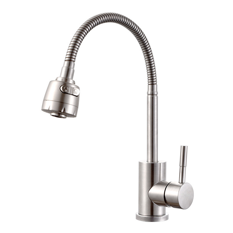 TK Grifo de Cocina Maple Inoxidable 304 Giratorio 360° con Manguera Flexible