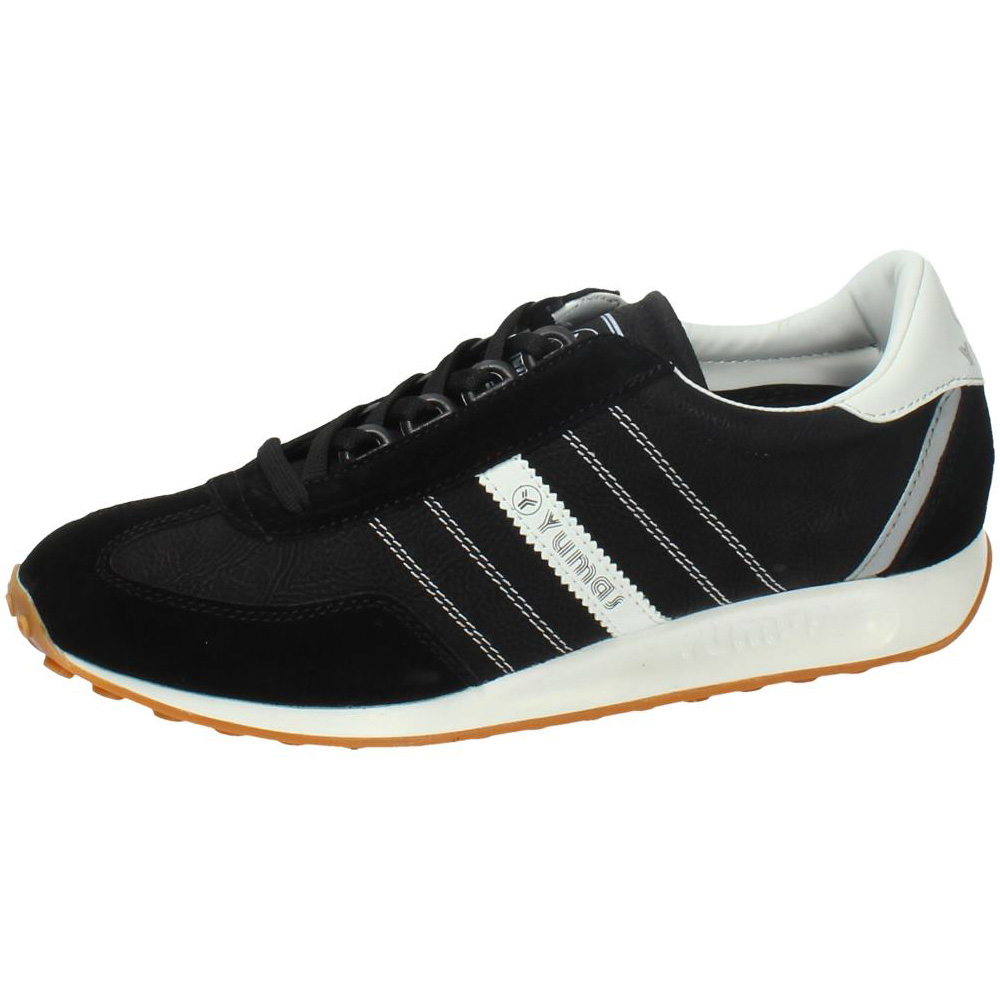 Deportivos marca YUMAS para hombre en color negro. Bambas Mónaco Deportivas para Hombre Yumas en Color Negro con Cordones