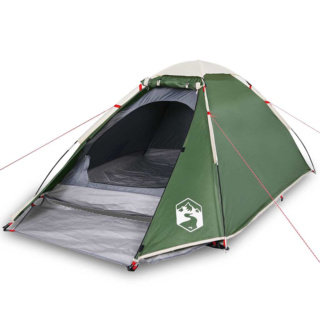 vidaXL Tienda de campaña iglú para 4 personas impermeable verde