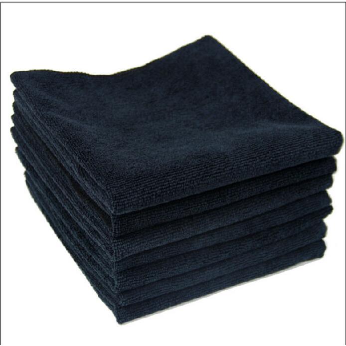 TK Paños de Microfibra Multiusos con Malla de Poliéster para Fregar - Paquete de 8, 30x30cm, Negro