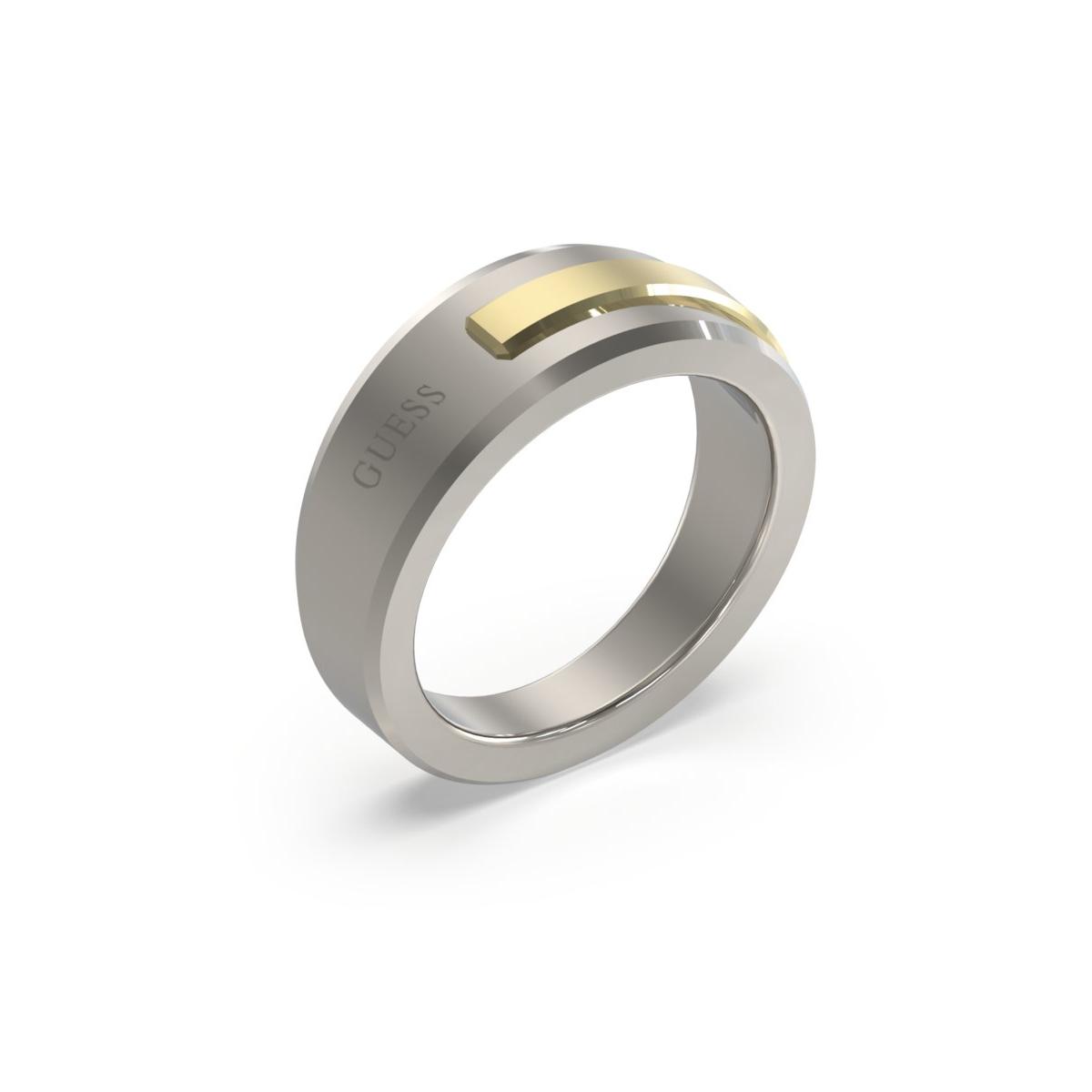 Guess Anillo Hombre Guess Noir De Acero Dorado Talla Europea 66 Talla España  Jumr05110jwygst66