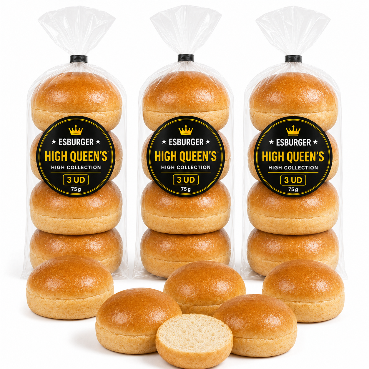 Pan de Hamburguesa ESBURGER High Queen's, Formato Ahorro Pack 9 (75 g)