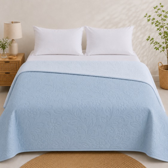 Colcha Bouti Reversible Sicilia Acolchada para Cama Individual y Matrimonio – Cubrecama Ligero, Suave y Transpirable, Disponible en 5 Colores y 2 Tamaños (190x260 cm / 240x260 cm), Ideal para Primavera y Verano