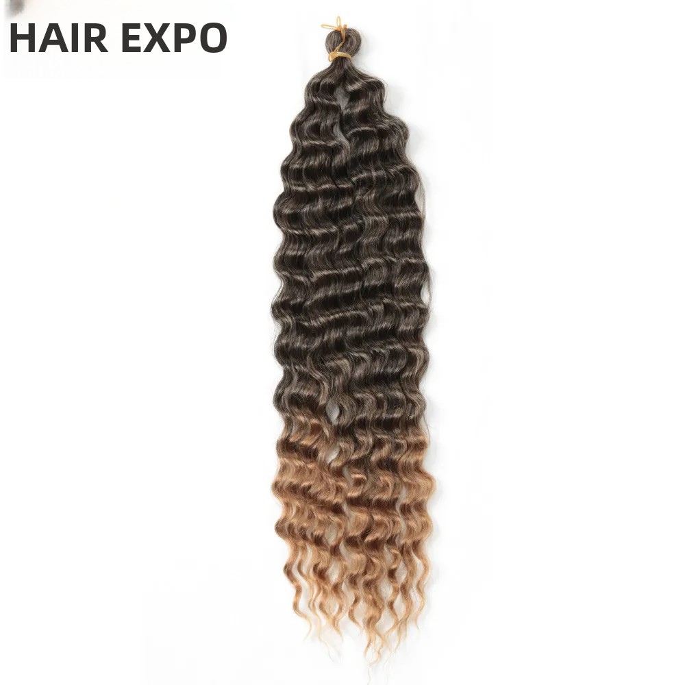 TK Extensiones De Cabello Sintético Freetress Deep Wave Twist Para Tejido Crochet 22"28" Ombre Ocean Wave Suave Para Mujeres