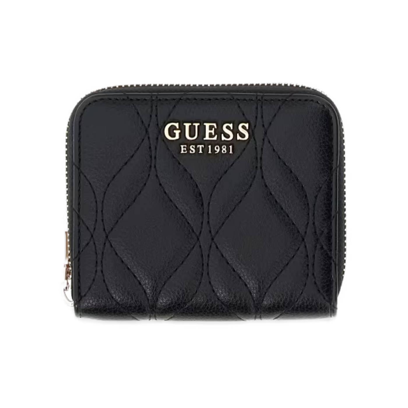 Monedero Guess Maxine negro guateado para mujer
