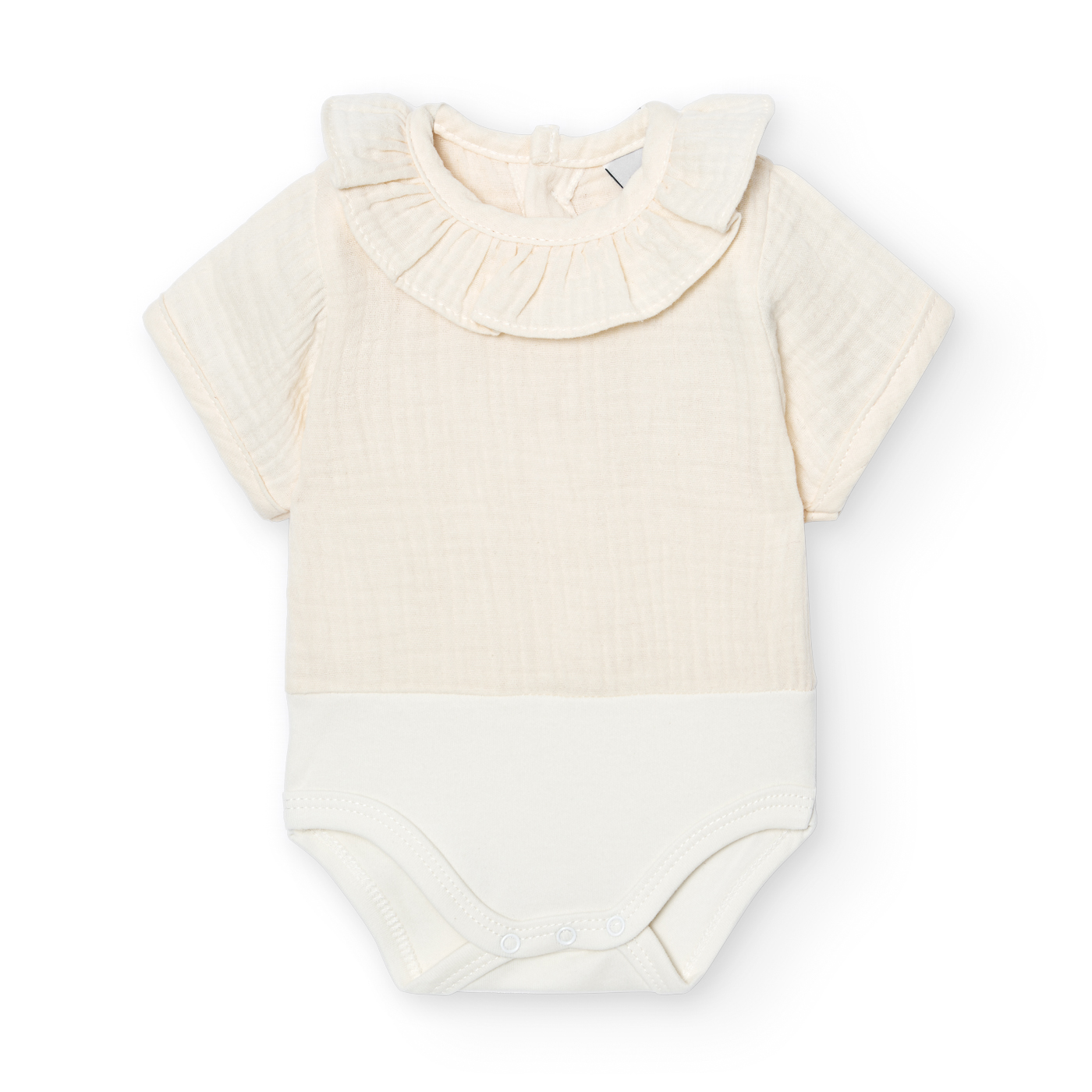 Basicos Babidu pack de 2 bodys cuello volante bambula manga corta