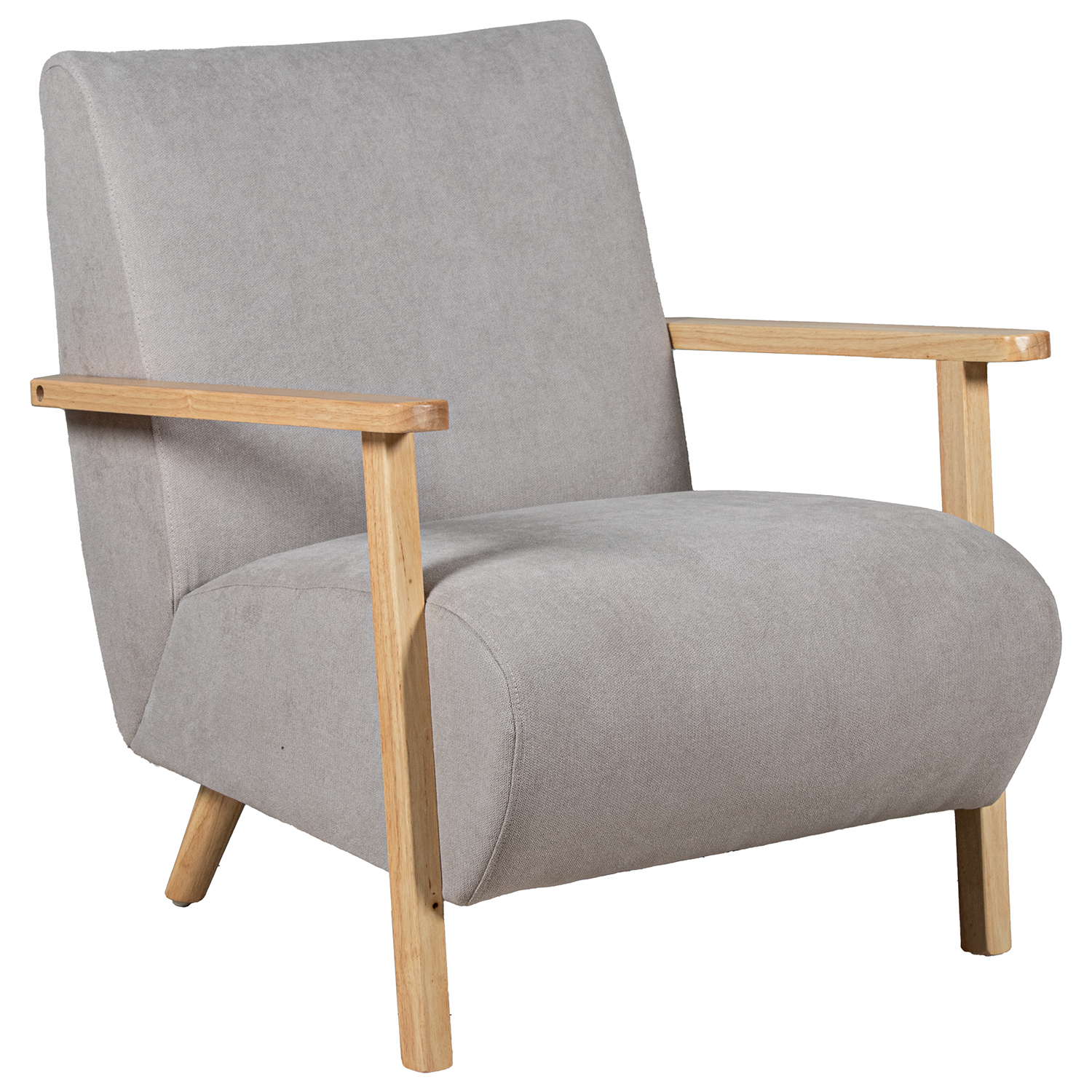 Sillón tela beige brazosy patas madera, medidas 82x70, 5x85 cm Fijalo