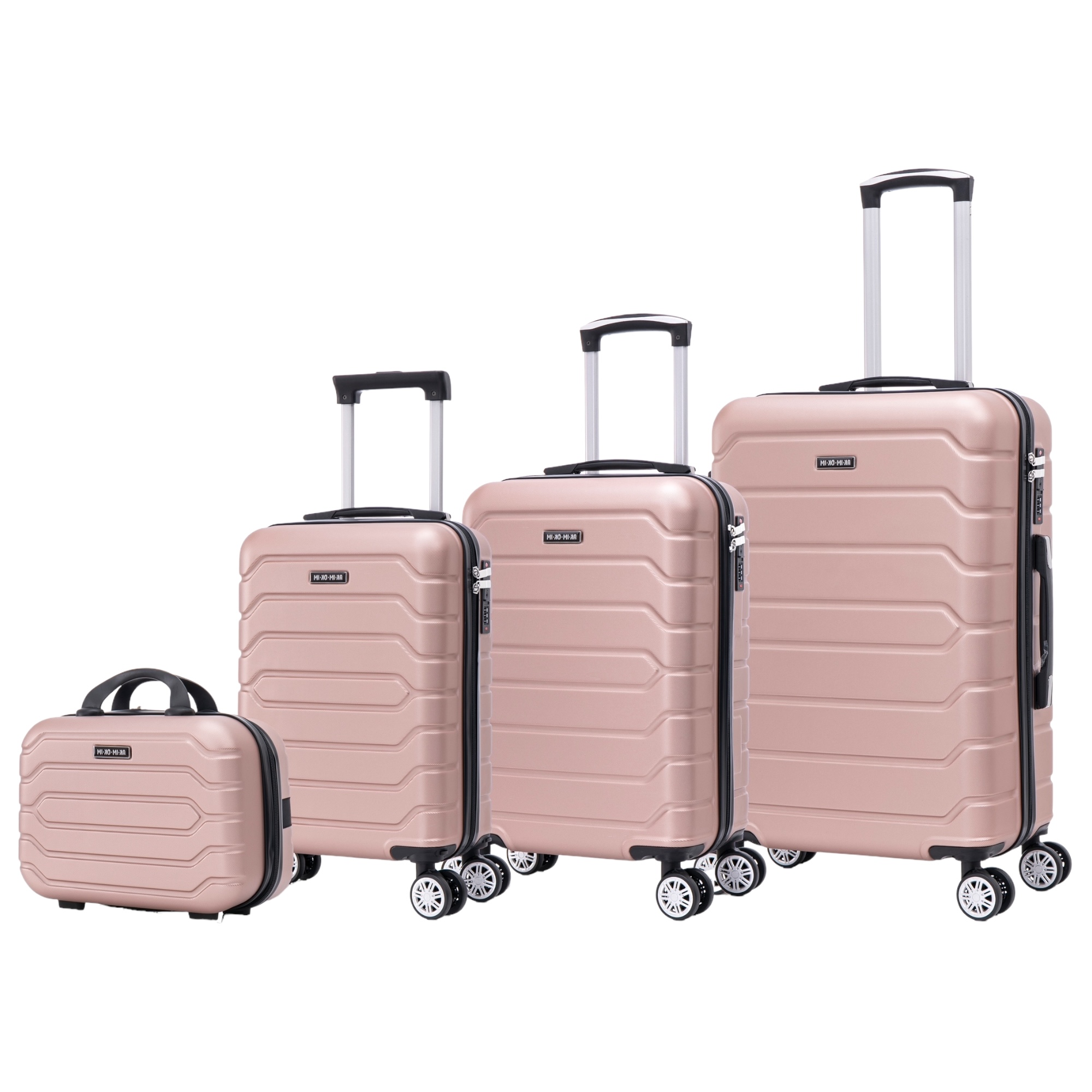 Conjunto de Maletas de Viaje Elegantes: Carcasa Ligera de ABS, Cerradura Numérica, 4 Ruedas Giratorias 360°, Asa Telescópica de Aluminio Juego de Maletas Set Trolley Maleta Cabina（7599 M004 8008 8002 ABS TOP)