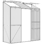 Invernadero adosado Outsunny, invernadero de jardín, ventanas de 5 niveles, panel de policarbonato, estructura de aluminio, 190 x 70 x 200 cm, transparente