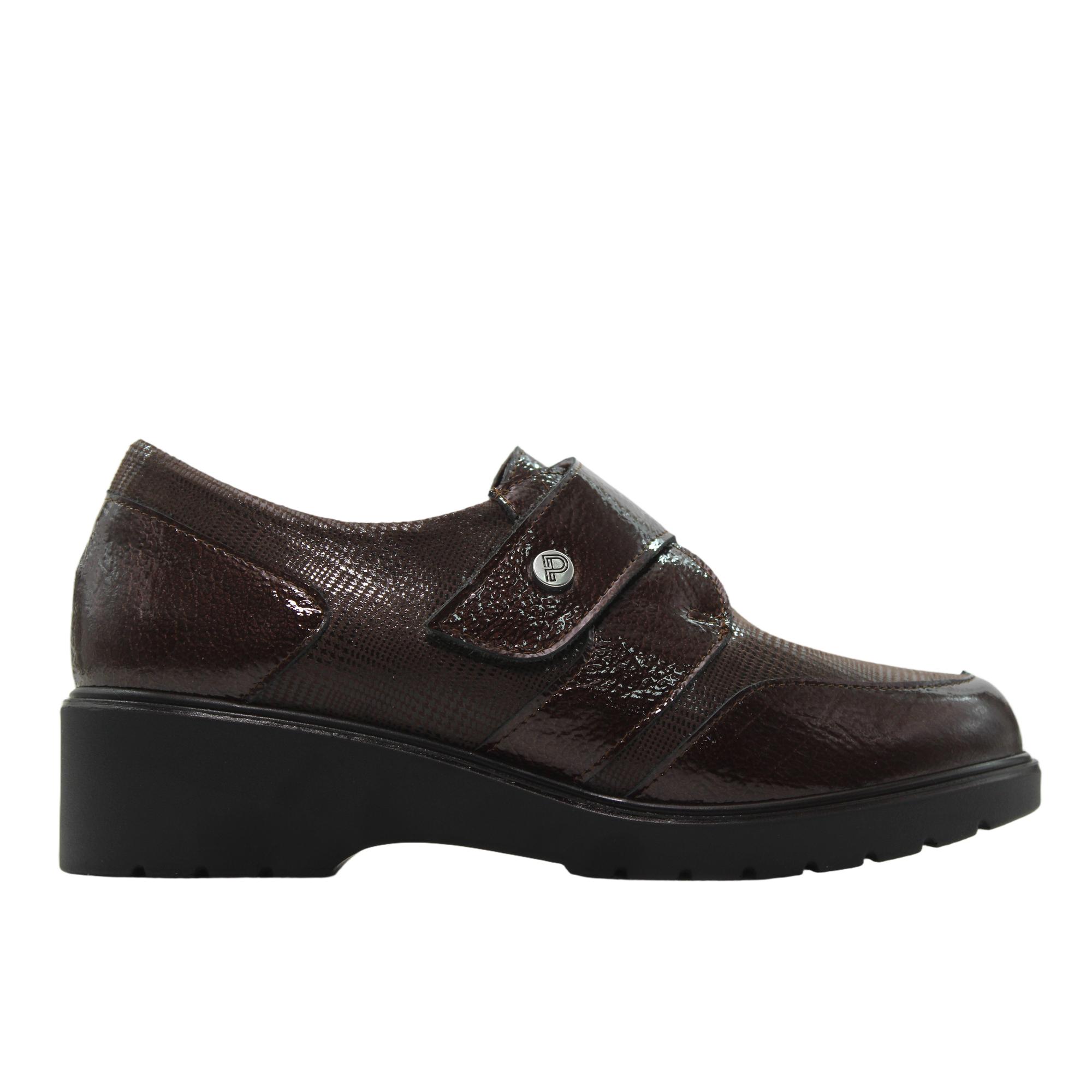 PITILLOS 11520 Zapato casual de piel, cuña baja, cierre adherente, suela goma, para señora