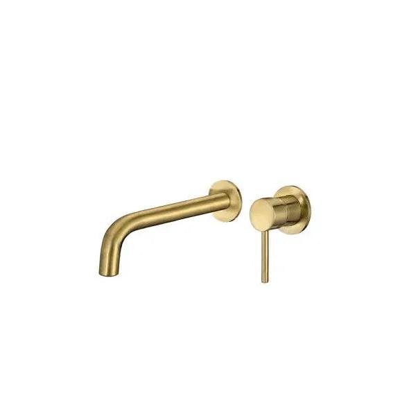 VALAZ Deva Grifo de lavabo redondo empotrado con llave monomando de acabado oro mate