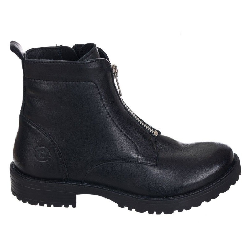 Botin en piel - cremallera central