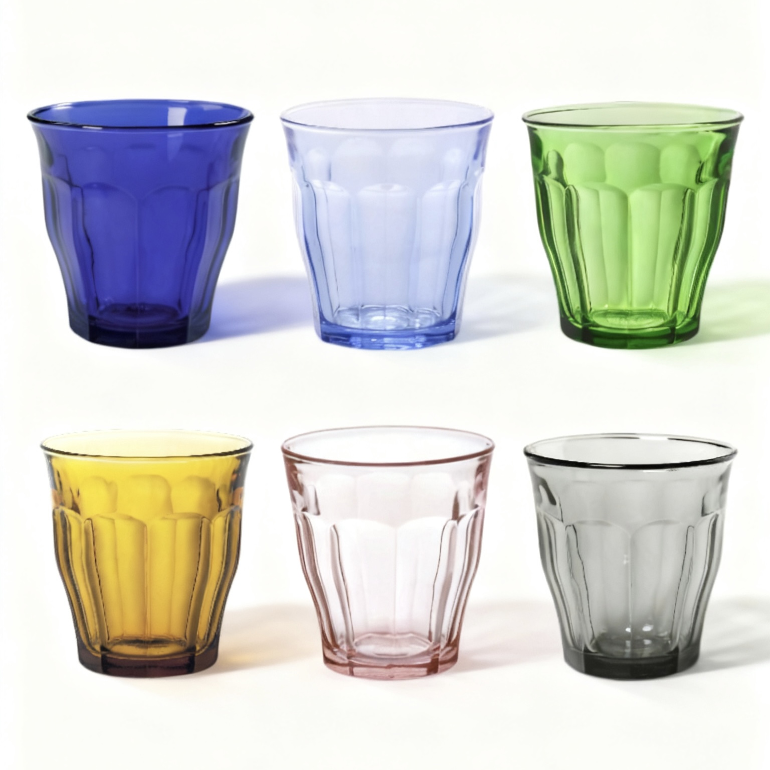 Set de 6 Vasos de Colores de Cristales de 25CL de Duralex -Productos de Vidrio de Alta Calidad - Apto para Uso Diario