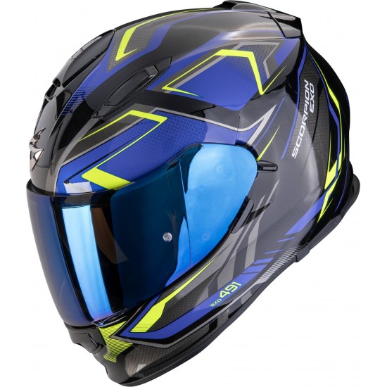SCORPION EXO-491 ZUMO azul-amarillo-neón visor interior 48-517-191