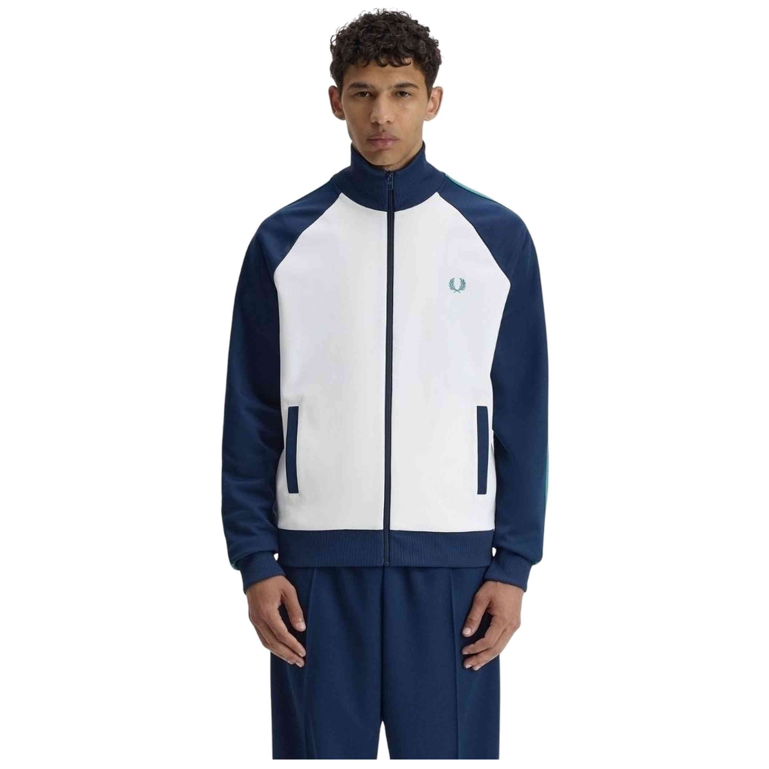 Chaqueta Fred Perry modelo Fred Perry Contrast Sleeve Snow White para Hombre en color Azul