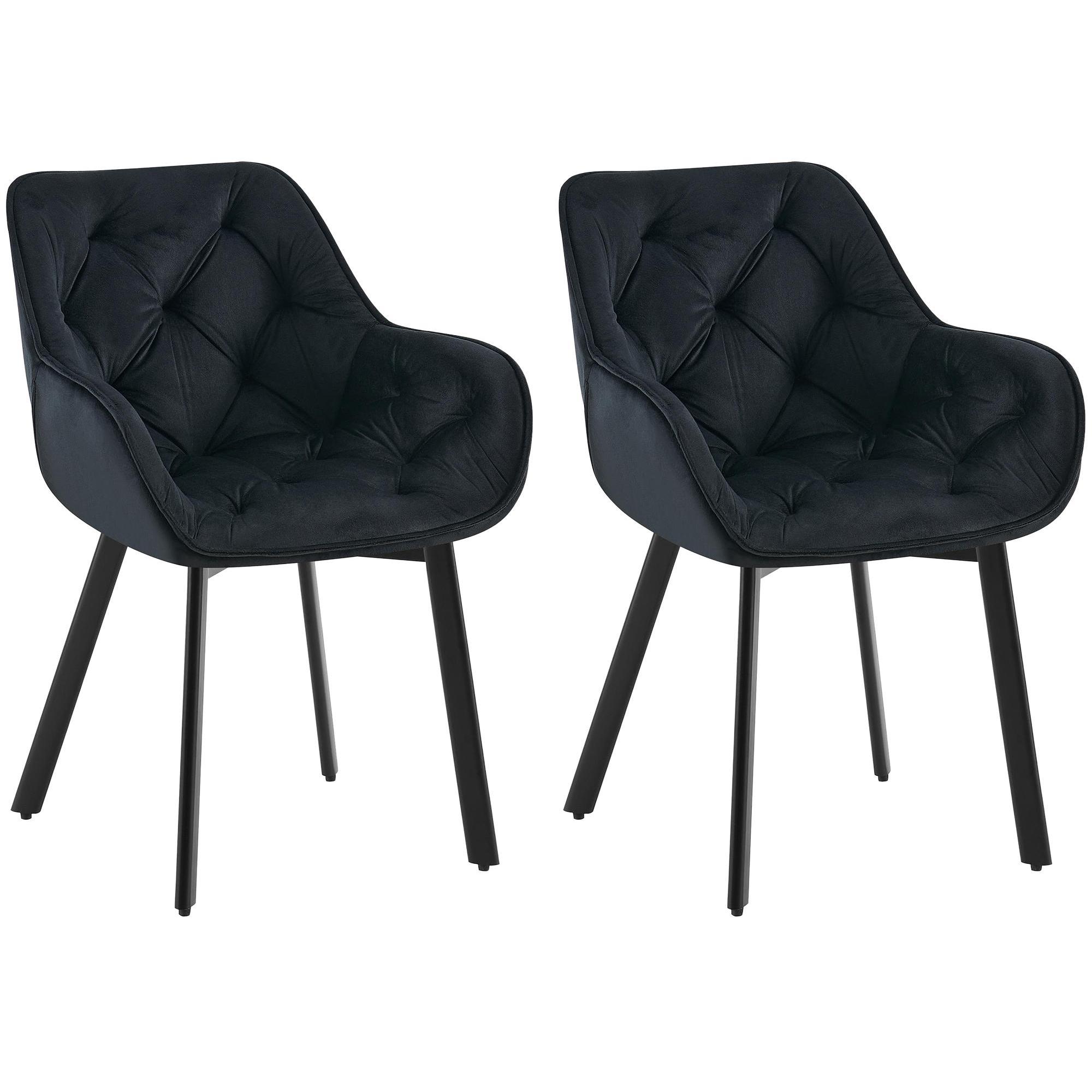 Juego de 2 Sillas de Comedor Negro