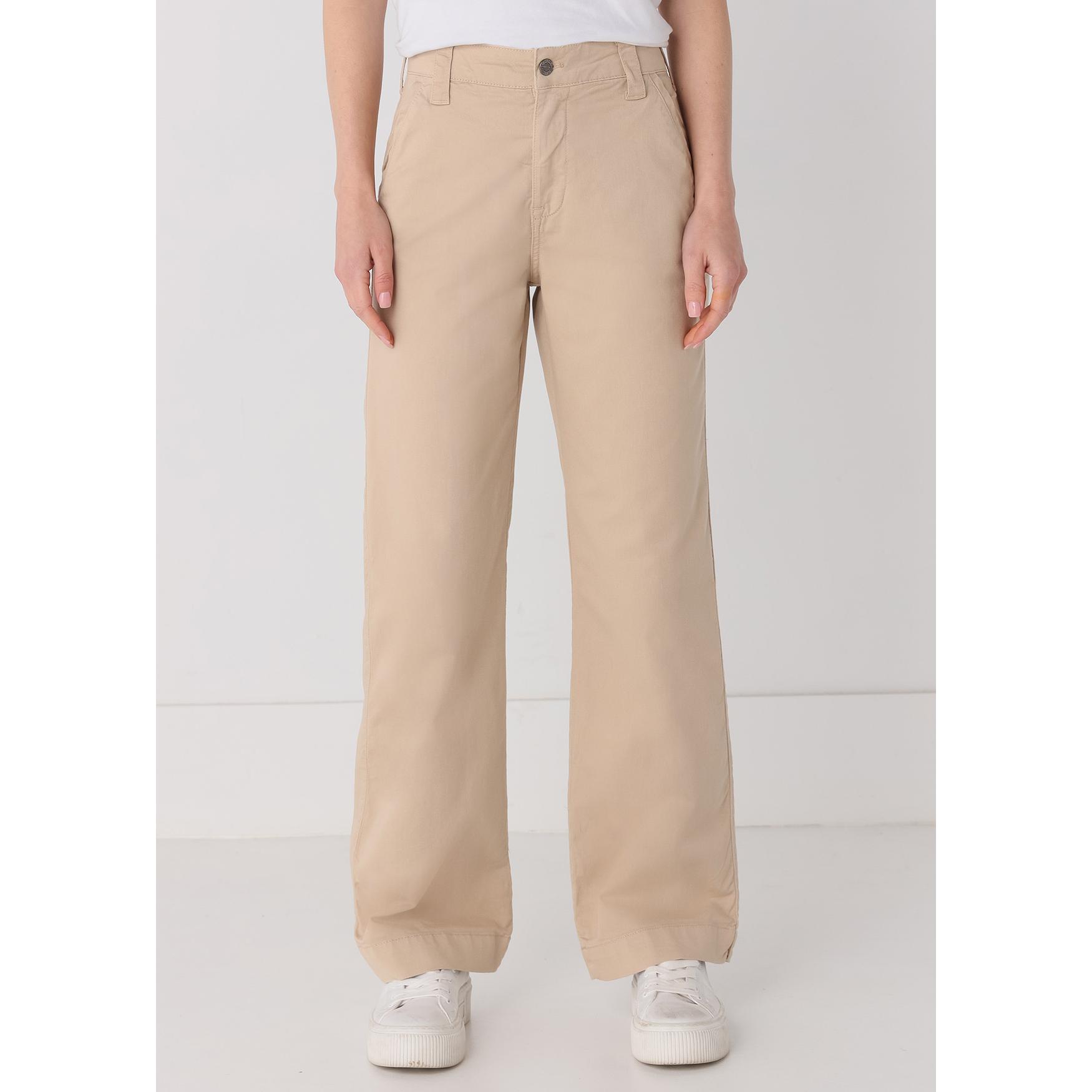 Pantalón chino Cimarron modelo Olivia para mujer · cintura alta · straight wide leg · estilo denim- Tallaje en Pulgadas