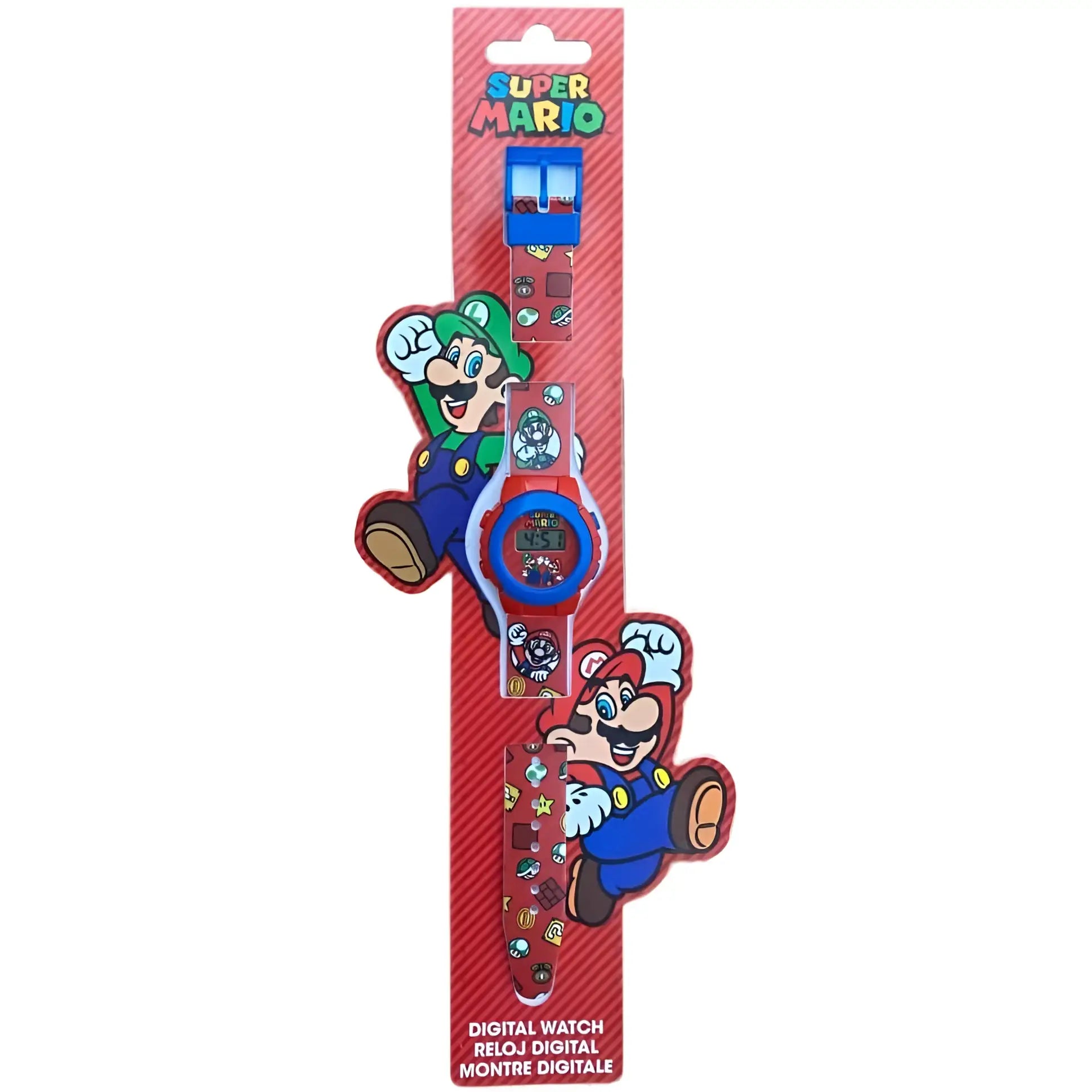 Super Mario Bros - Reloj digital infantil con correa ajustable para niños, resistente a golpes y aventuras diarias, ideal como regalo de cumpleaños