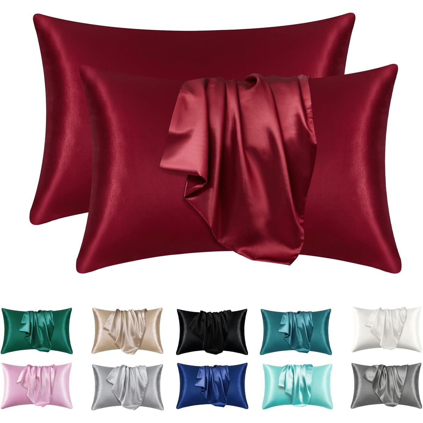 TK 2pcs Fundas De Almohada De Satén Seda Para Cabello Y Piel Coral Tamaño Estándar Super Suaves Fundas De Almohada Poliéster Sin Estampado Proveniente De Mainland China
