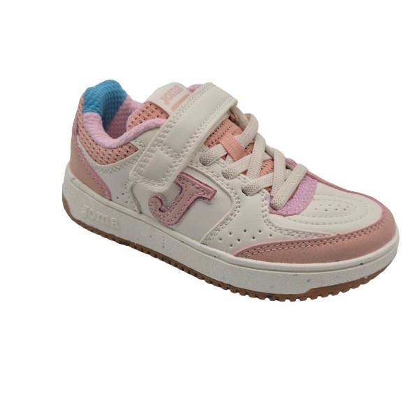 Joma - Zapatillas deportivas para niñas Joma Flexy JR2607, diseño blanco y rosa, ideales para actividad física diaria y entrenamiento ligero, cómodas y flexibles