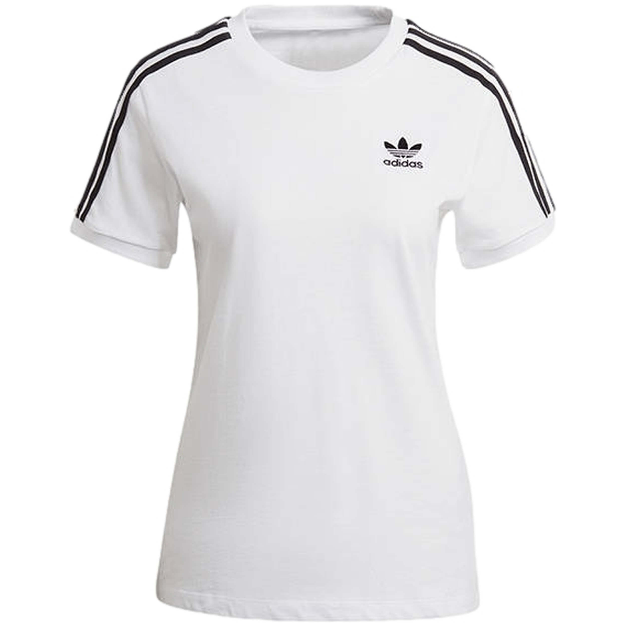 Camiseta de Manga Corta Adidas 3 Stripes para mujer en color blanco