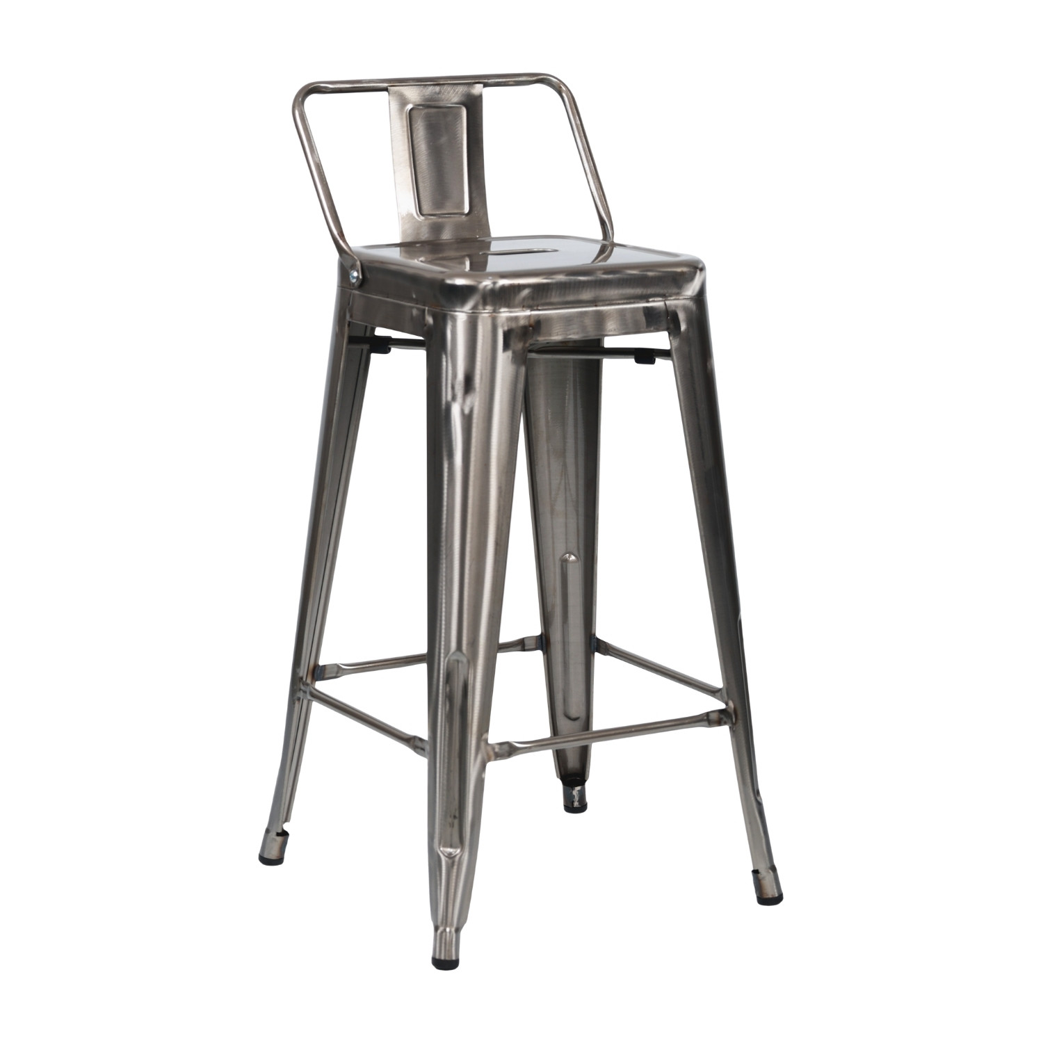 Taburete Alto Industrial Apilable de Acero 41x41x85cm 7house