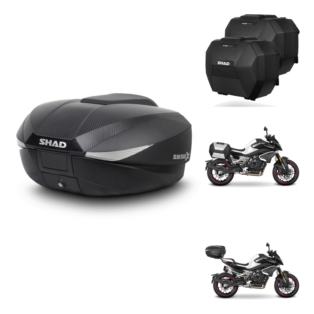 Maletas Sh38x Carbon + Herraje Baul + He KIT-581527