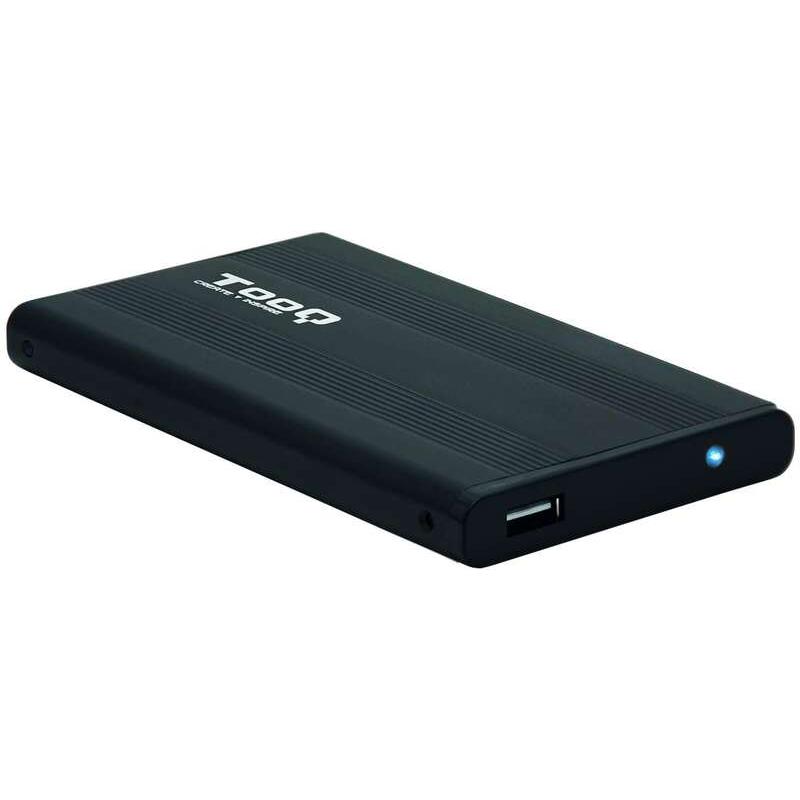 Tooq carcasa externa hdd/sdd 2.5” hasta 9,5mm sata usb 2.0 - color negro
