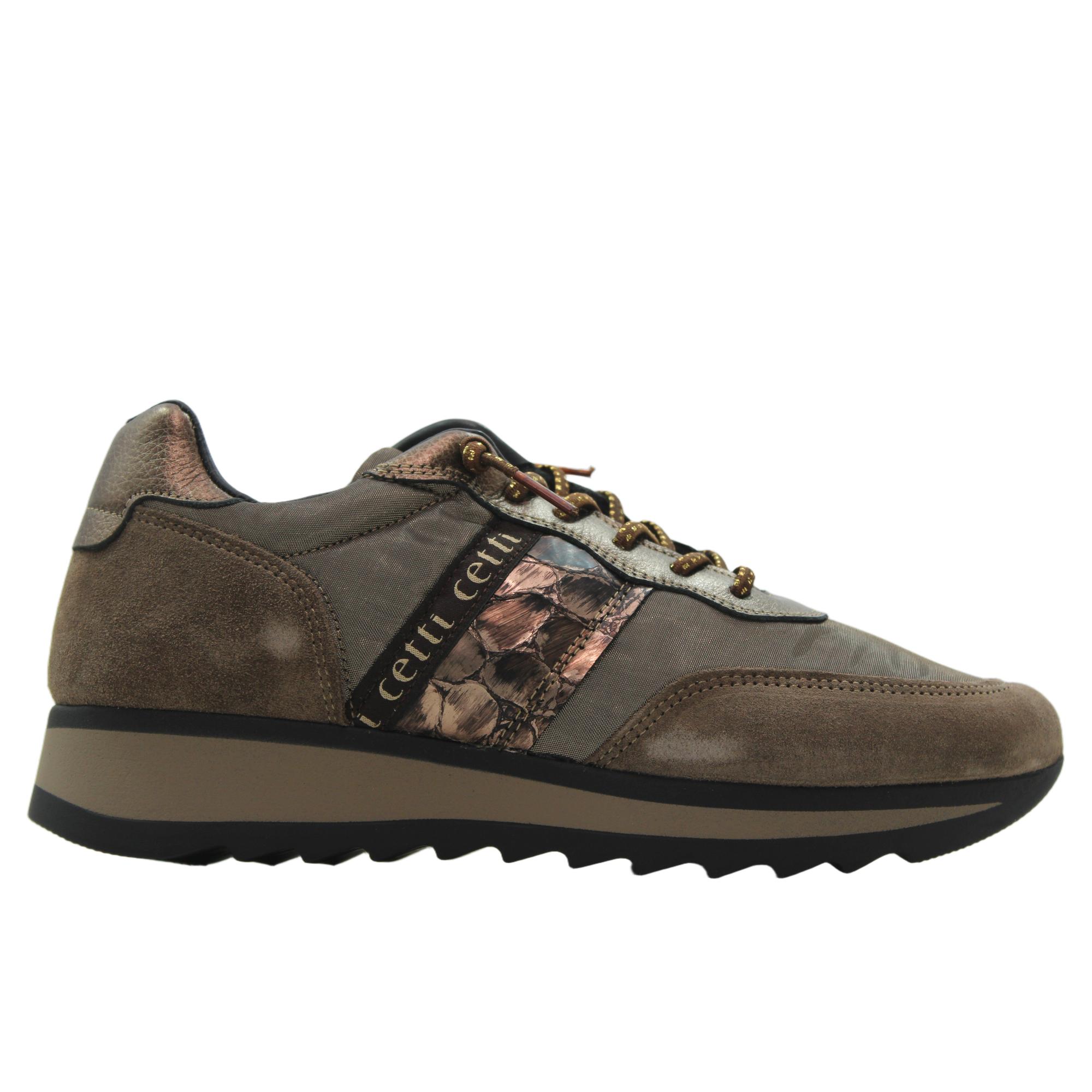 Cetti C-849 SRA Sneakers casual de piel y nailon, cordón elástico, suela goma, para señora