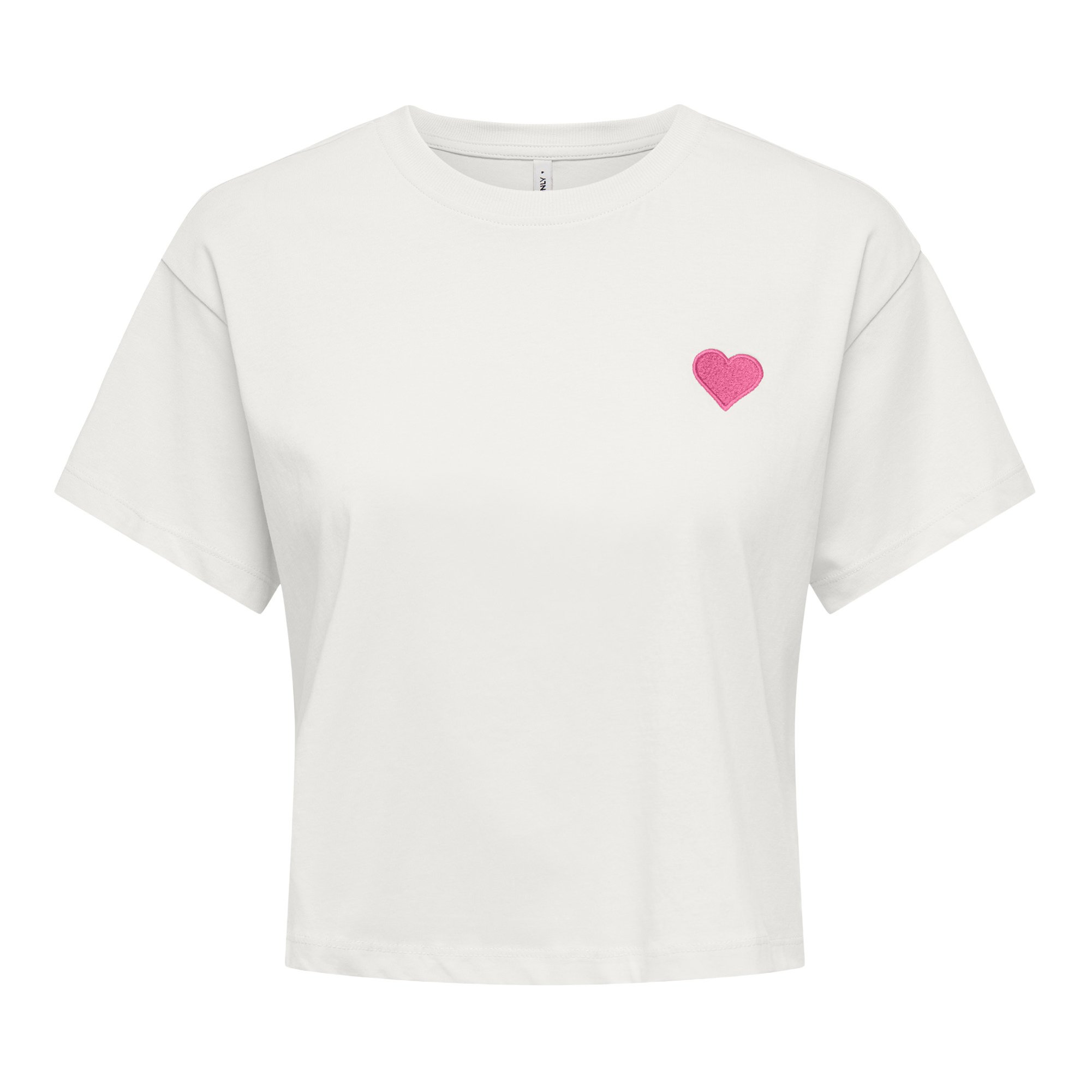 ONLY Camiseta para mujer - ONLBRIANNA LIFE O-NECK TOP BOX, cuello redondo, cropped, corte recto, algodón ONLBRIANNA LIFE O-NECK TOP BOX