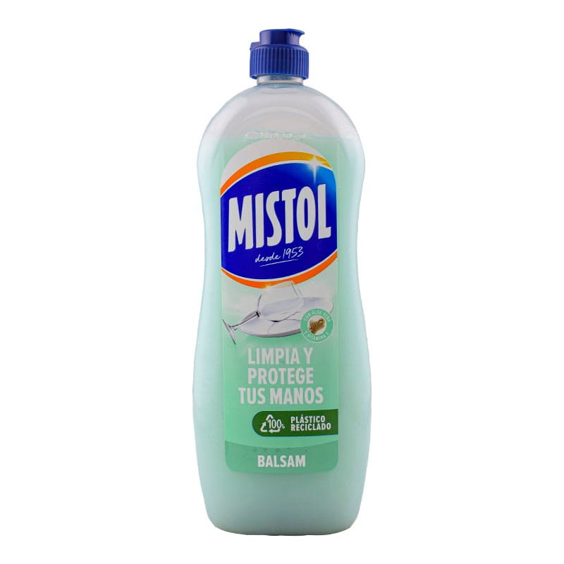 Lavavajillas Mistol Balsam Aloe Vera 650 ml pack 6 , Detergente a Mano Concentrado, Antigrasa y Cuidado de Manos