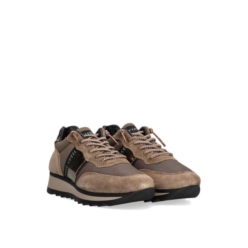Zapatillas Casual Cetti - Mujer - Suela Plana - Modelo C-849 - Color Taupe