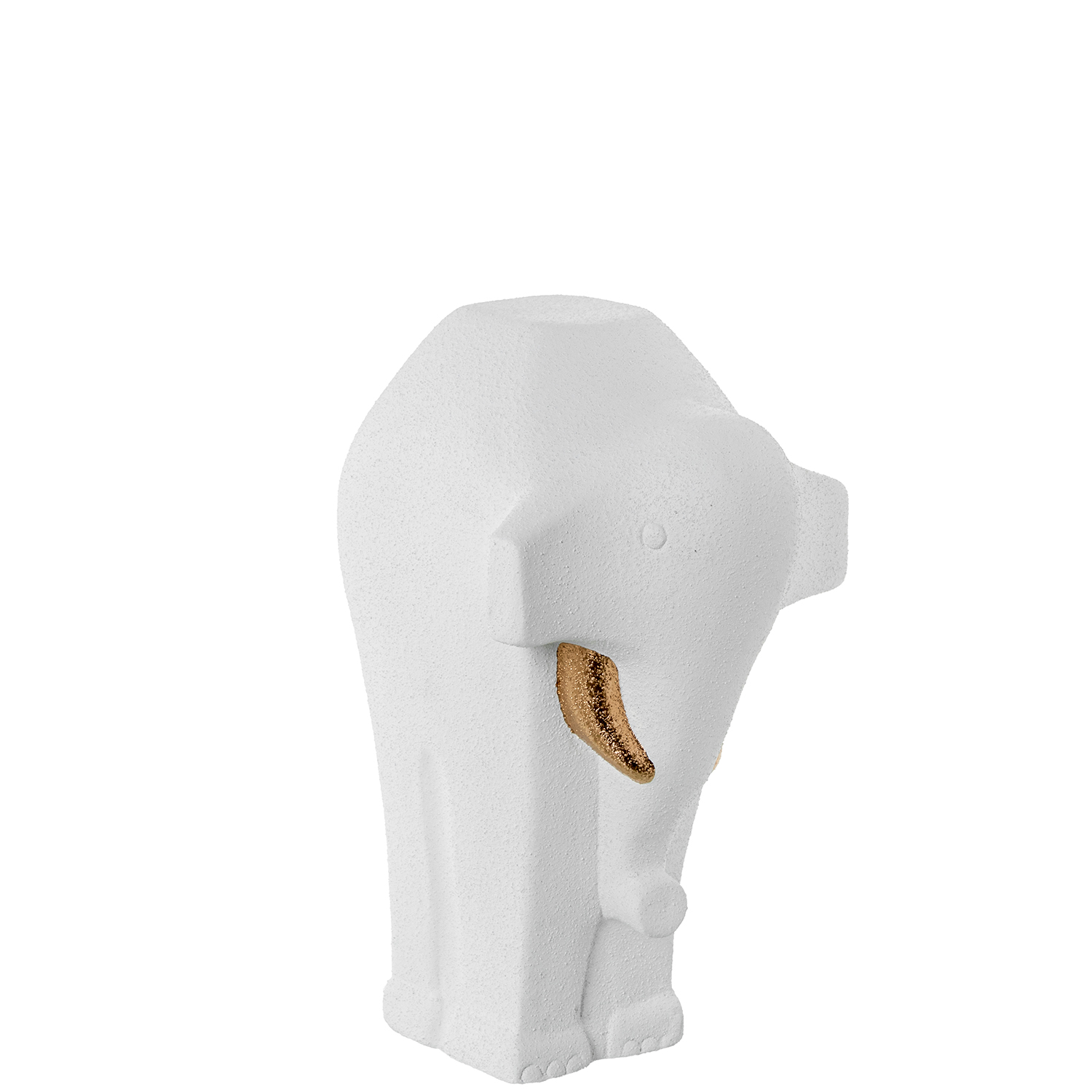 Figura ceramica elefante 33cmblanco colmillos oro 24x20x33cm