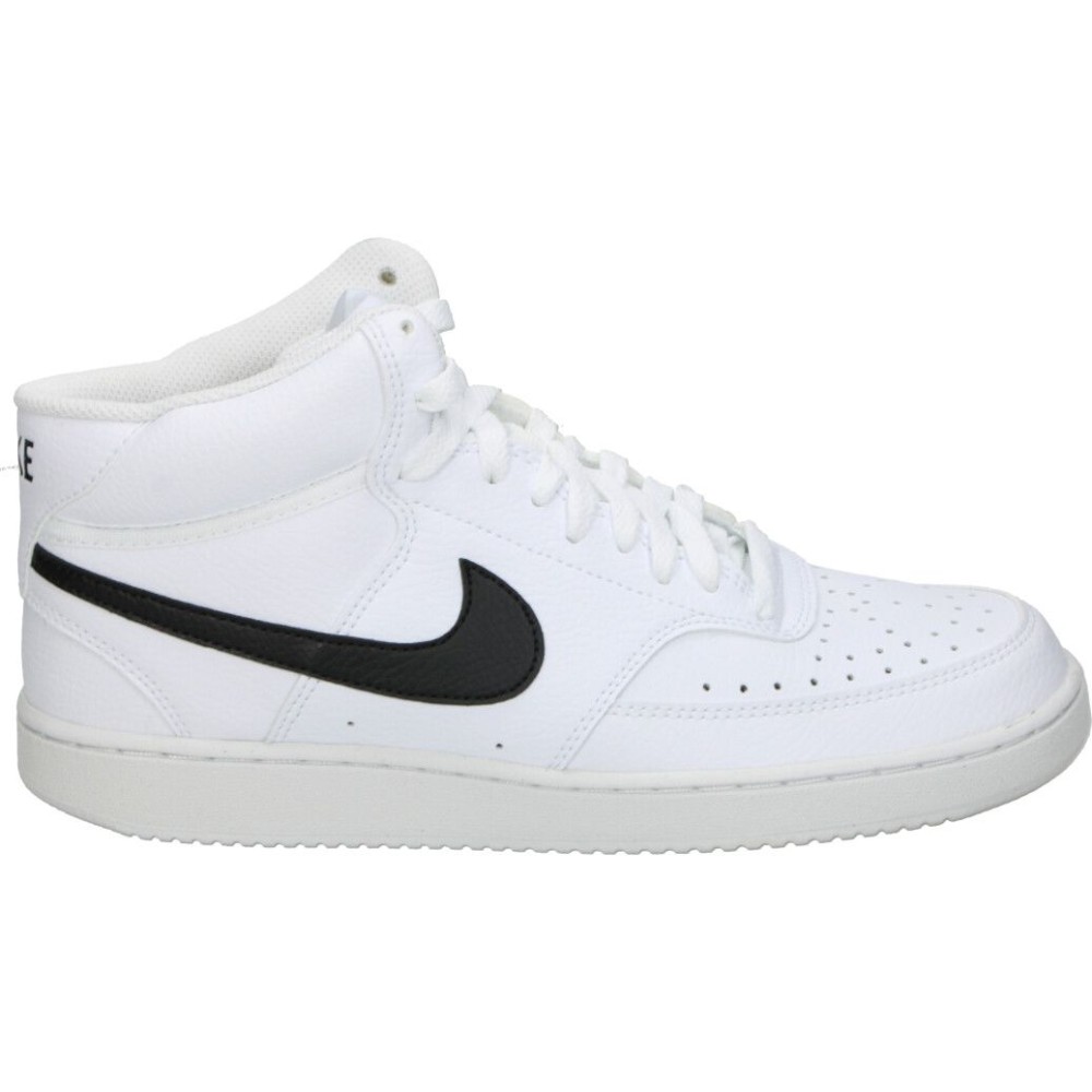 NIKE | Deportivas Nike Court Vision Mid Next Nature para Hombre – Zapatillas Altas en Color Blanco con Detalle Negro – Sneakers con Cierre de Cordones – Estilo Casual – Versátiles – Modelo DN3577-101