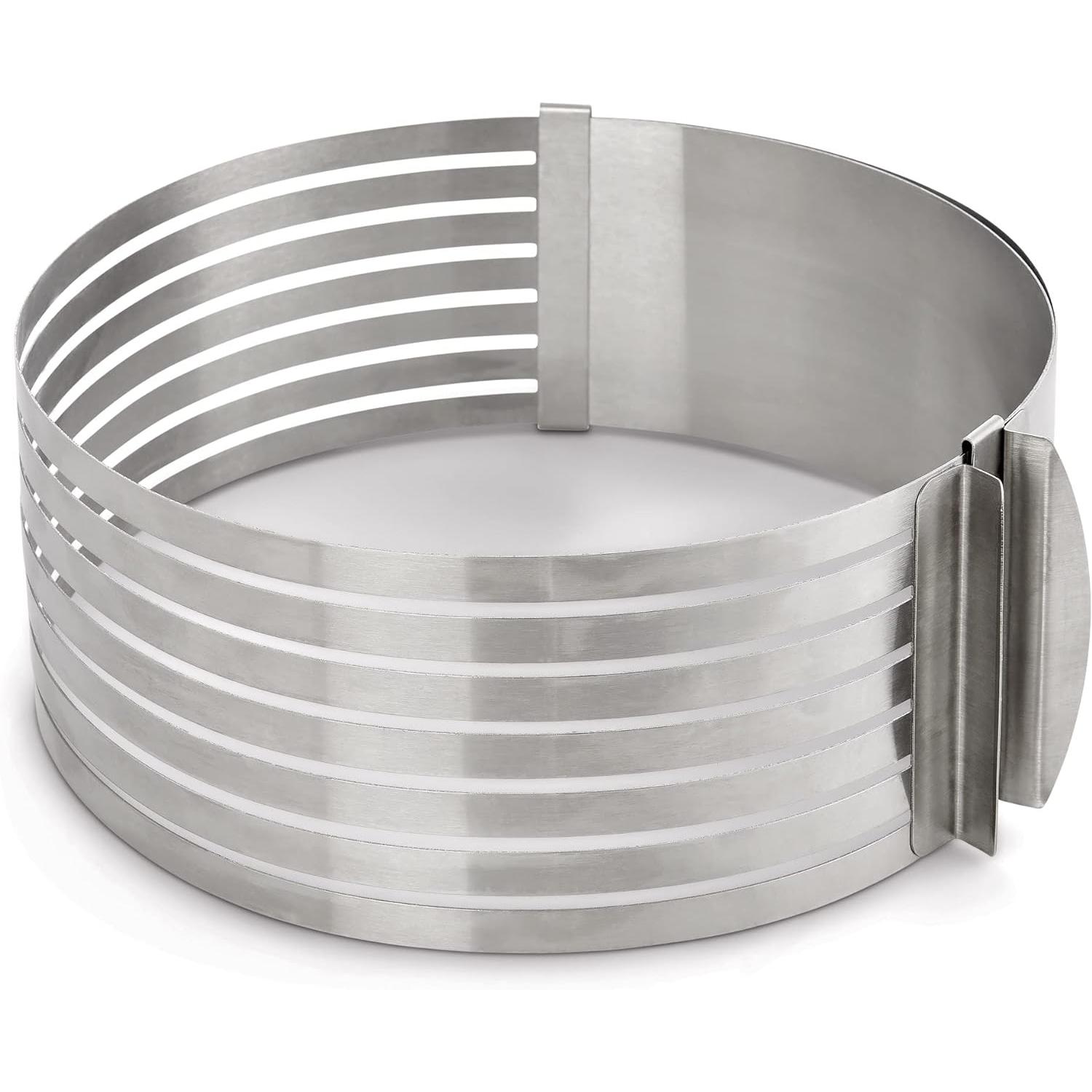 Cortador GUIA para Bizcochos Acero INOXIDABLE 24-30cm Extensible 6 Ranuras Aro