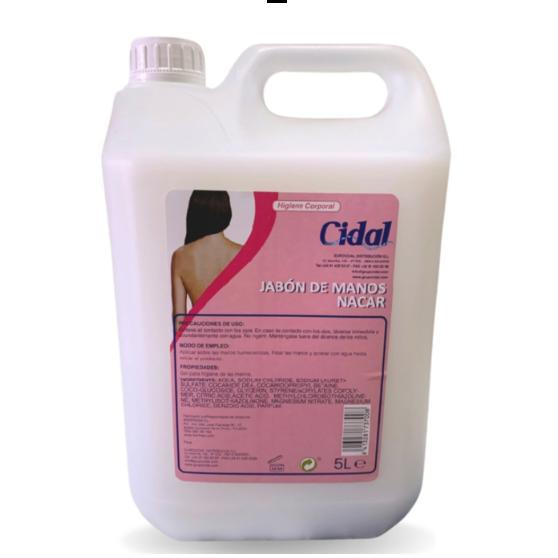 CIDAL JABÓN DE MANOS NACAR - 5L PARA TODO TIPO DE PIELES - Gel Higiénico para la Limpieza y Cuidado de las Manos