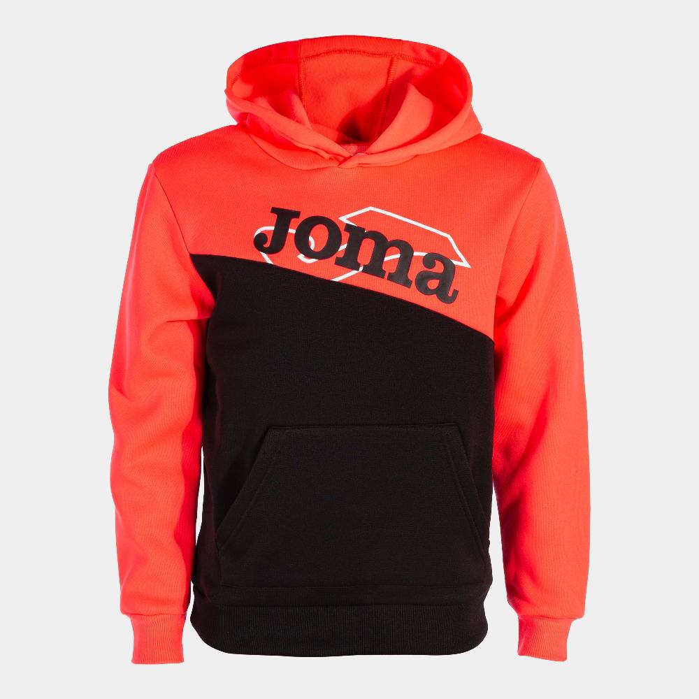 Sudadera Joma Park Fluor Coral JR con Capucha Modelo 500599.119 Deportiva