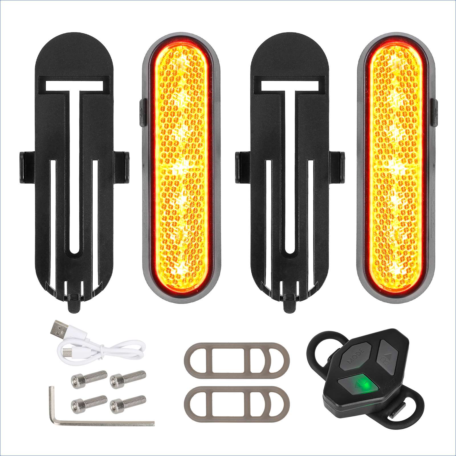Zwheel - Intermitentes LED con mando para patinete eléctrico y bicicleta modelo M1 Zwheel, compatibles con sistemas 12V–24V, diseño resistente al agua IP65 y fácil instalación sin soldadura