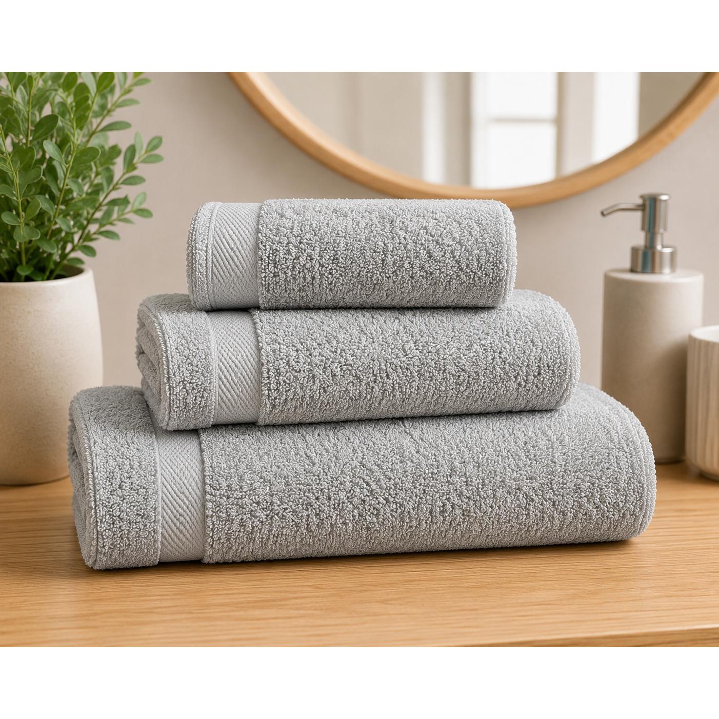 Toallas de baño 3 unidades en algodón 100 %, alta absorción 500 gr/m², juego completo con tocador, lavabo y sábana, resistentes a olores y destiñe, ideales para uso diario en baño o spa