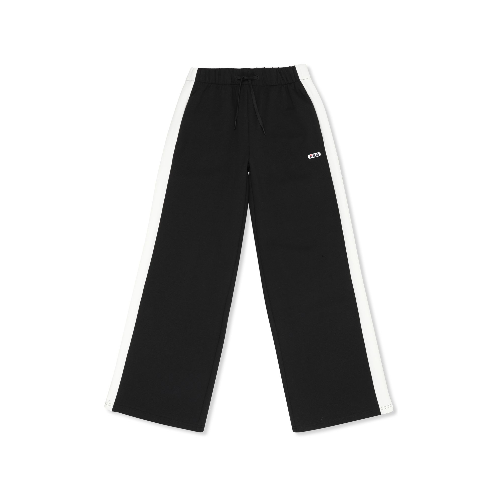 FILA | Pantalones Mujer, Modelo Lecore Wide Contrast Panel Scuba Track Pants, Pantalón Deportivo Ancho en Mezcla de Algodón, Poliéster y Elastano con Paneles Laterales en Contraste