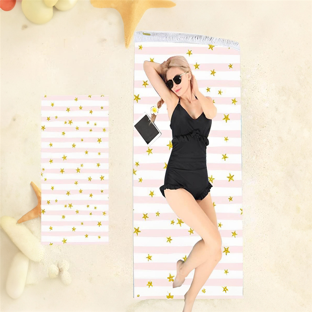 PLUSHOME Toalla de Playa Rectangular 90x170cm de Microfibra Alta Calidad