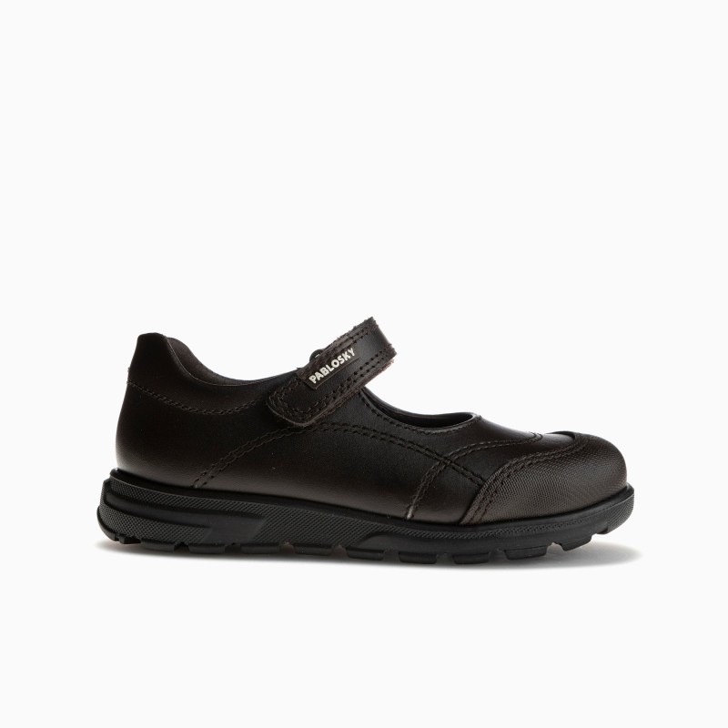 Zapatos colegiales niña PABLOSKY 334290 MERCEDES COLEGIAL CON PUNTERA MARRON 27535 XL