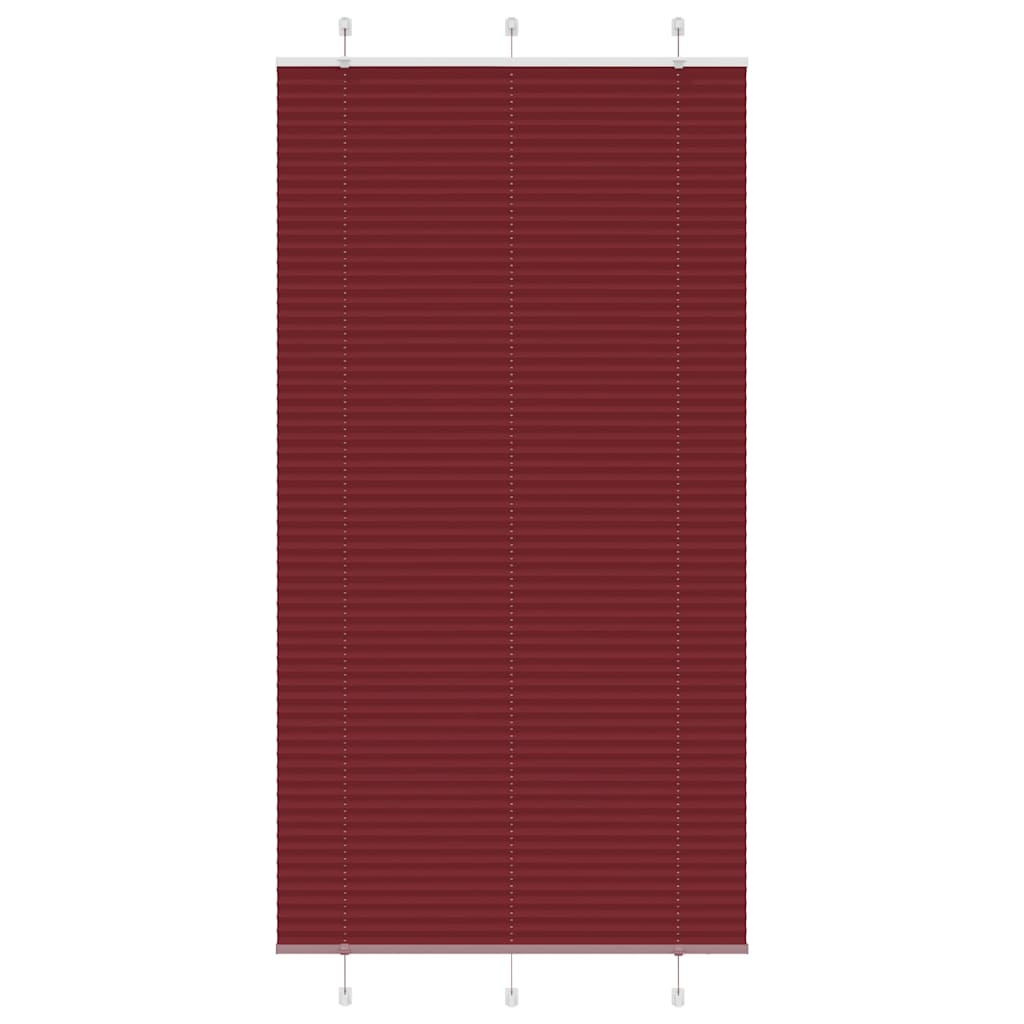 vidaXL Estor Plisado rojo burdeos 80x200 cm Tela Ancho 109,4 cm