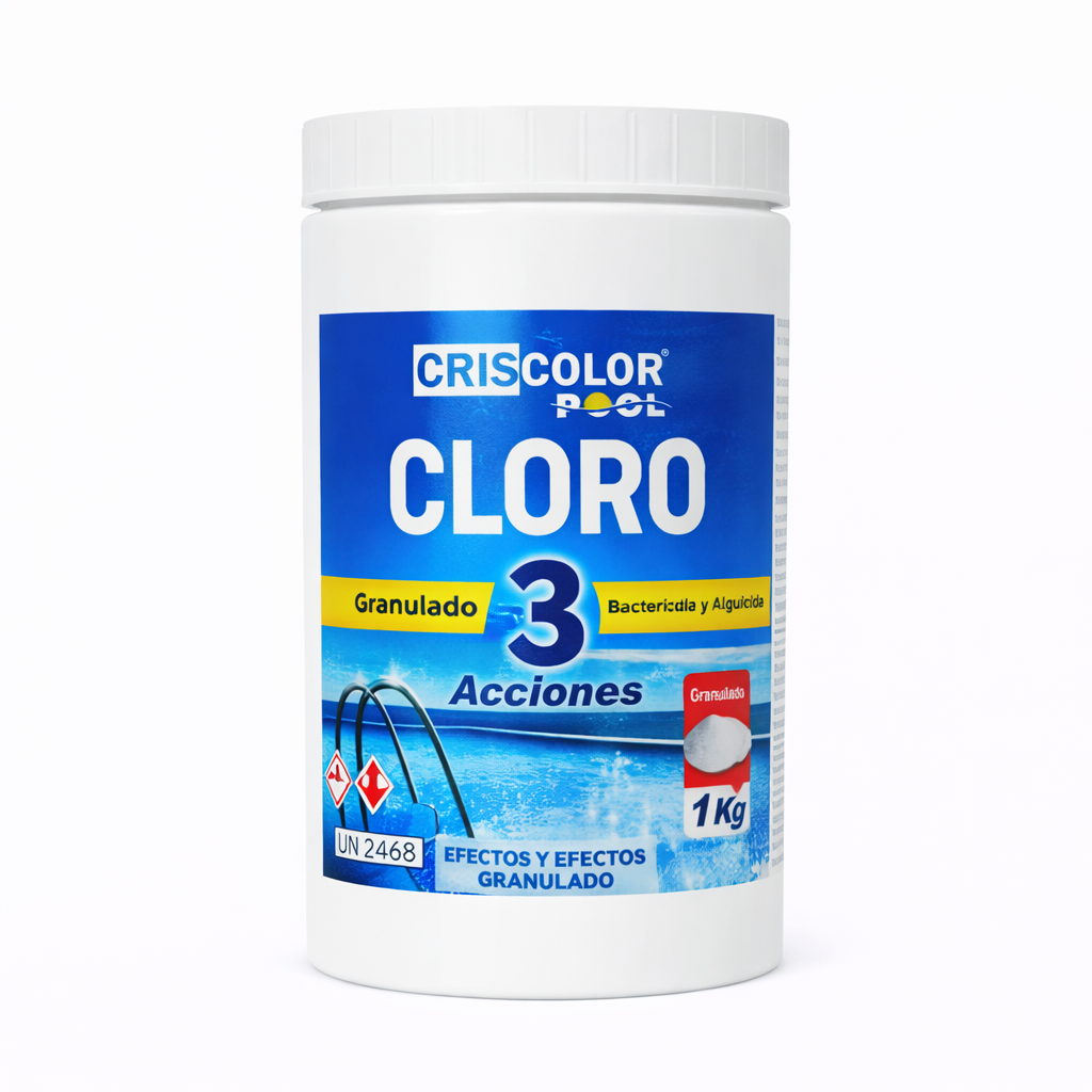 Cloro Multifunción Criscolor 5 y 10 Acciones en Pastillas para Piscina Tabletas Compactas con Alguicida, Antical y Floculante