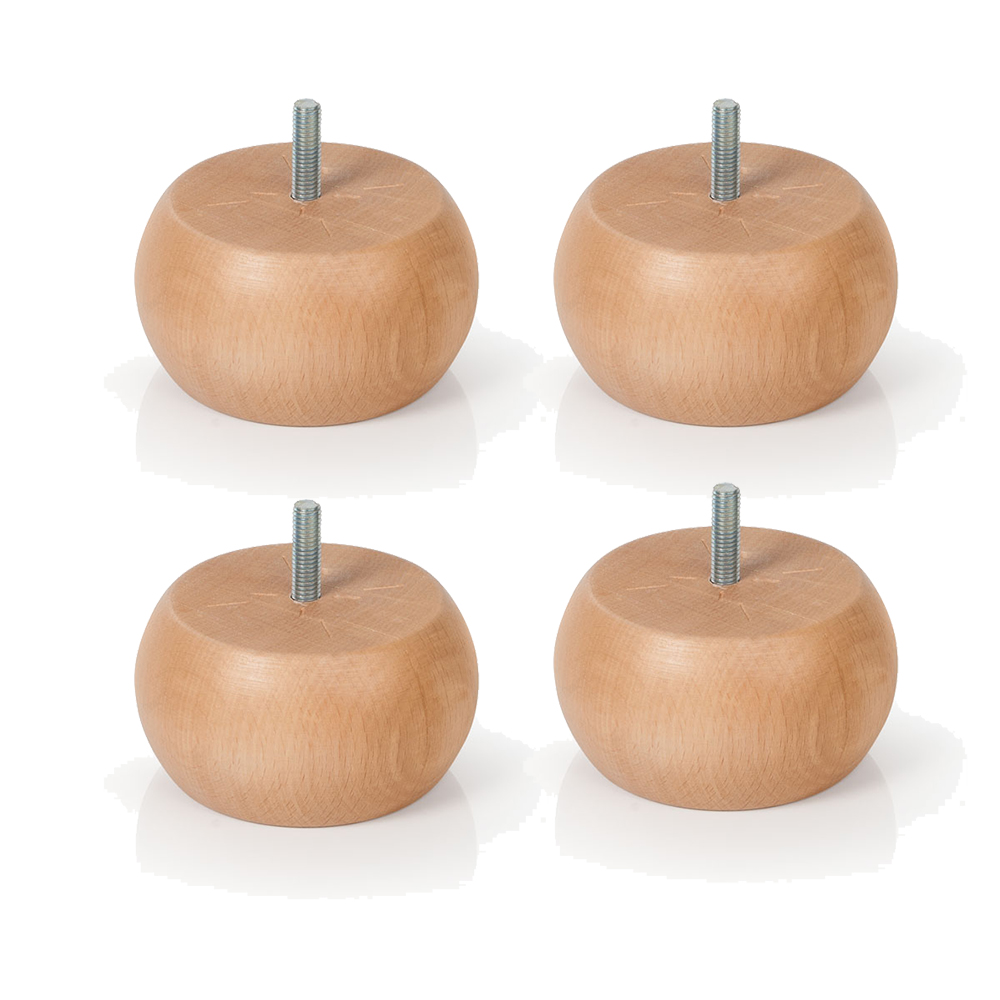 4un. Pata sofá pie mueble en madera de haya lacada con barniz natural mate. Altura 50mm