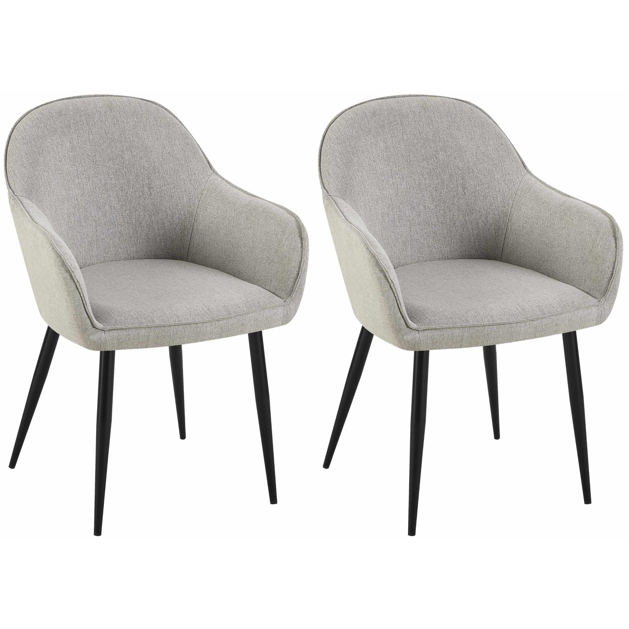 Set de 2 sillas de comedor Boise en tela Gris
