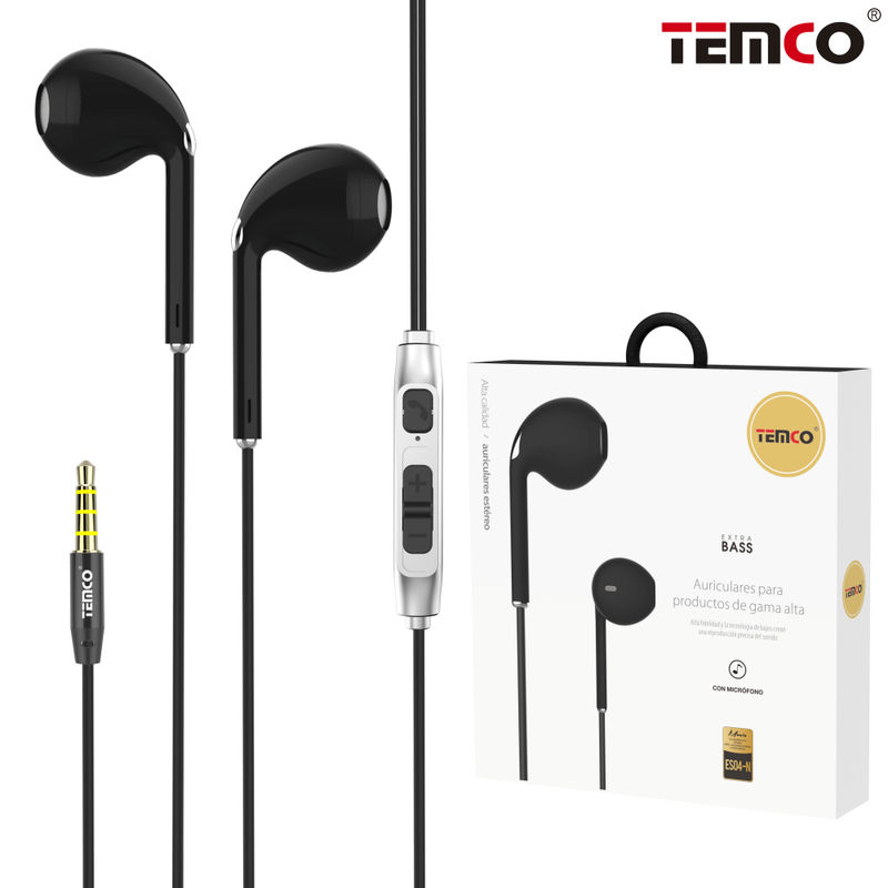 Auriculares con Mic ES04 Negro